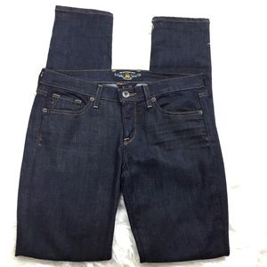 Womens Lucky Brand Jeans Size 6/28 Blue Solid Denim Pants CHARLIE SKINNY
